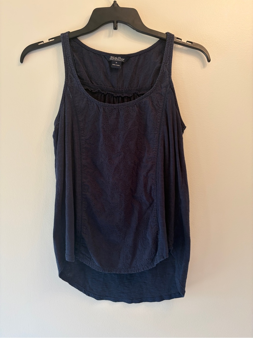 Lucky Brand Navy Blue Scoop Neck Sleeveless Tank